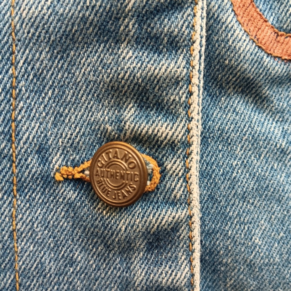 EUC Vintage Gitano Country Styled Embellished Denim Vest Size Large - Picture 4 of 10
